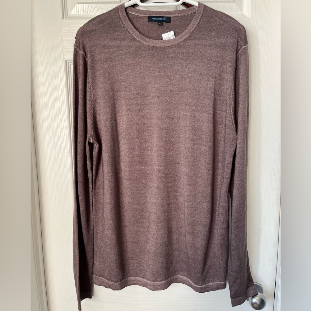 Men’s Patrick Assaraf Extra-Fine Merino Vintage Wash Crewneck | Size Large
